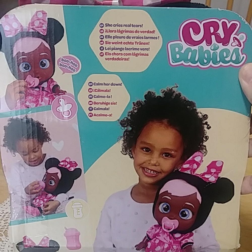 Disney Cry Babies Minnie Mouse Baby Doll, Pink, 12" NEW - Picture 9 of 10